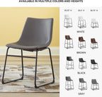 Signature Design by Ashley Centiar Faux Leather Dining Chairs, Set of 2 | Mid century modern bucket seat, Sturdy black metal frame sled base with floor glides, Easy to clean wipeable upholstery