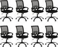 Bonzy Home Ergonomic Conference Room Chairs Set of 8, Rolling Office Chairs with Wheels, Mesh Computer Desk Chair with 360°Swivel, Height Adjustable, 8 PCS