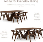 Furniture of America Nazaen III Mid-Century Modern Solid Wood 5-Piece Live Edge Dining Set – 82.5" Brown Table with Upholstered Chairs for Home Kitchen, Dinette, Rich Walnut
