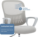 DUMOS Drafting Chair - Ergonomic Tall Office for Standing Desk, Counter with Height Adjustable and Comfortable Lumbar Support, Fixed Armrests, Grey