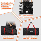 Portable Soccer Bench–5 Seat Folding Team Chair with 7 Individual Storage Pouches–Sideline Seating for Soccer,Baseball,Camping, Folding Bench,Black