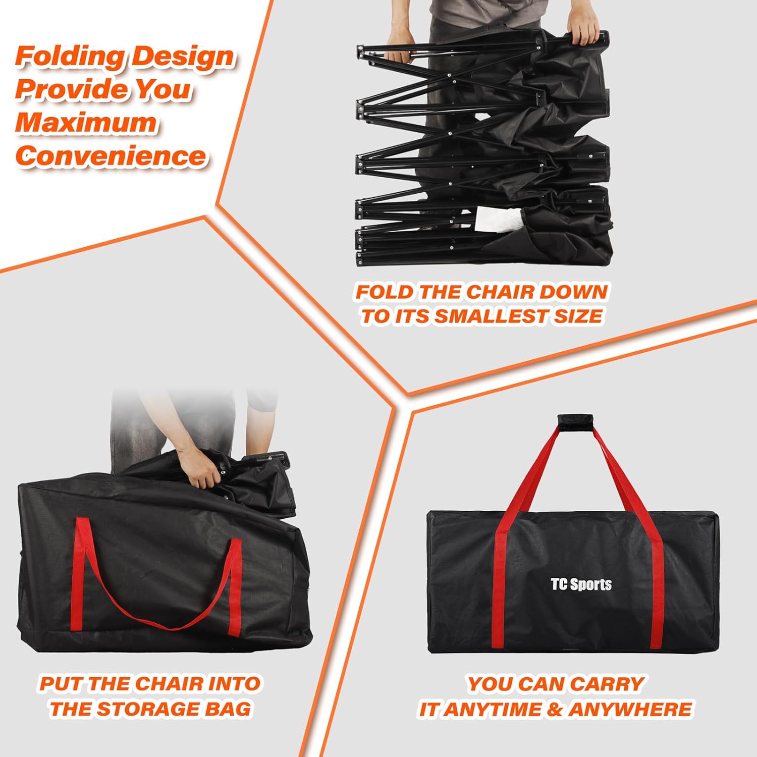 Portable Soccer Bench–5 Seat Folding Team Chair with 7 Individual Storage Pouches–Sideline Seating for Soccer,Baseball,Camping, Folding Bench,Black