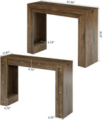 LITTLE TREE 41.3-Inch Console Table, Narrow Entryway Table, Small Sofa Table Behind Couch, for Space Saving, for Living Room, Entryway, Hallway (Retro Brown)