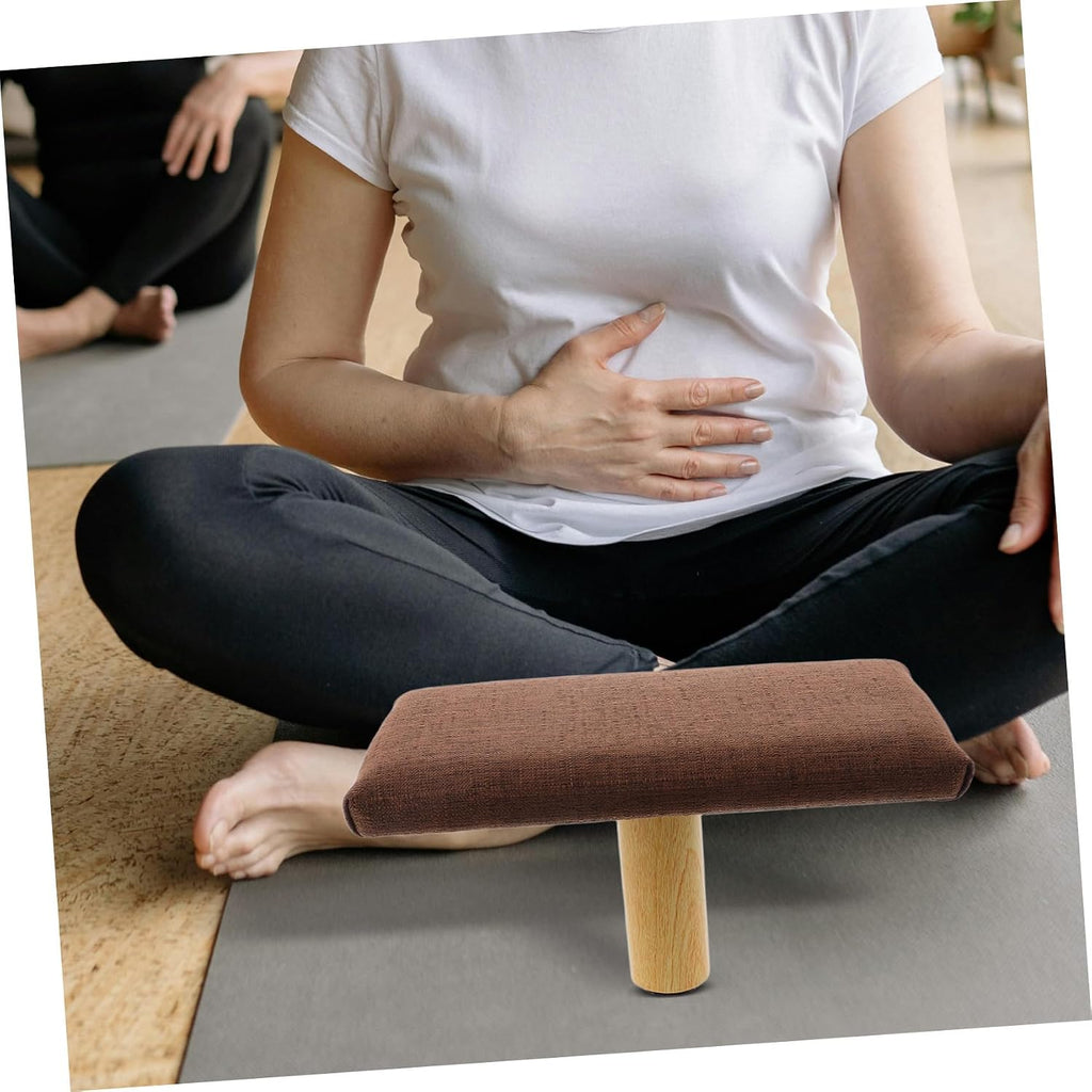Mikikit Wooden Posture Bench Small Stool Ergonomic Chair Under 150cm Height Home and Prayer