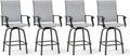 Sophia & William Outdoor Bar Stools Set of 4, Bar Height Patio Chairs, Outdoor Swivel Bar Stools High Top Patio Chairs, Supports 300 lbs (Light Grey Fabric)