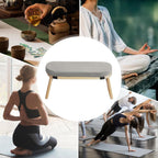 Foldable Wooden Kneeling Meditation Bench for Home, Yoga and Prayer, Portable Gray Meditation Stool for Adults, Comfortable Indoor Seating