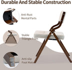 HOMEFUN Folding Chairs with Cushion, Wooden Padded Foldable Chair 2 Pack, Portable and Assembled Seat for Guests Kitchen Office Wedding and Party, Camel