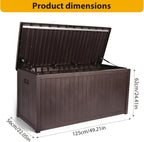Large Lockable Waterproof Outdoor Storage Bench, Patio Storage Box Container for Furniture Cushions, Garden Pool Yard Tools Organization