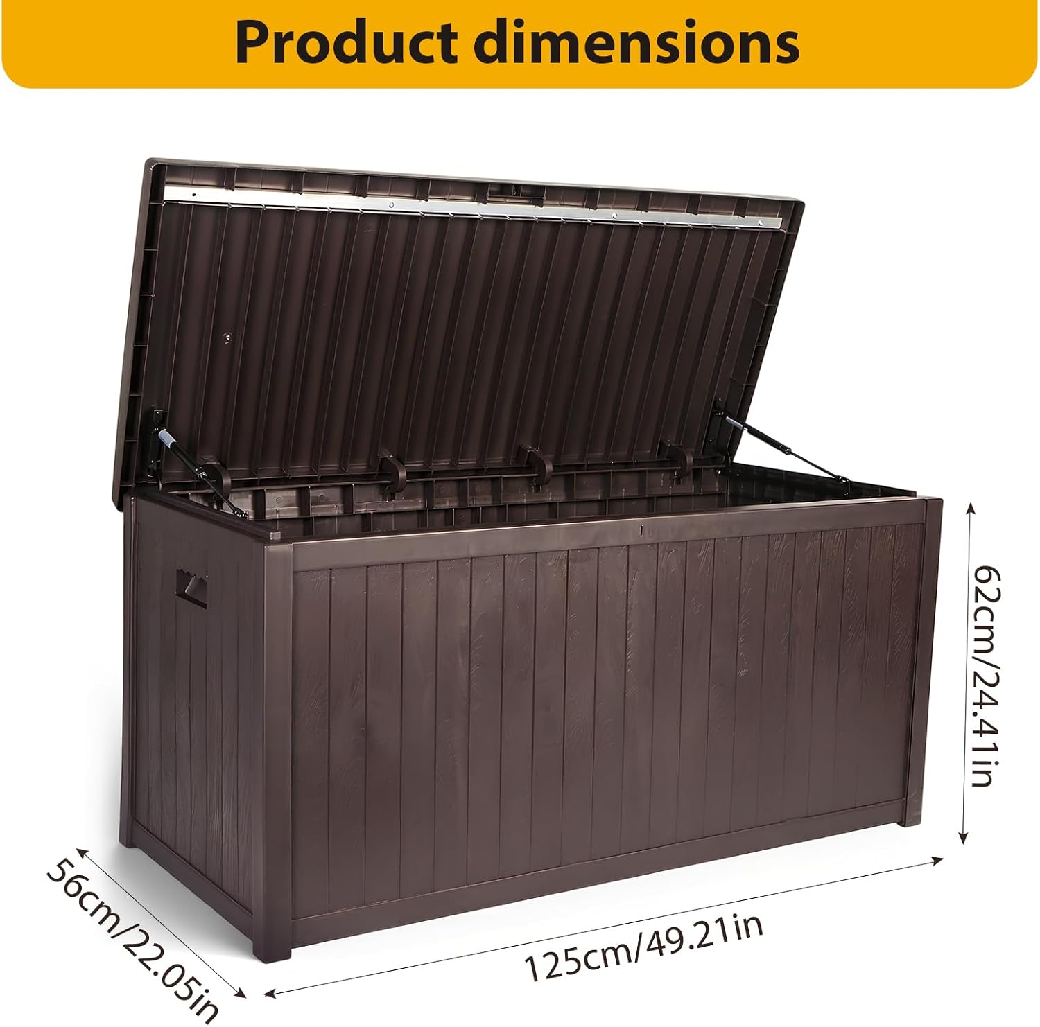 Large Lockable Waterproof Outdoor Storage Bench, Patio Storage Box Container for Furniture Cushions, Garden Pool Yard Tools Organization