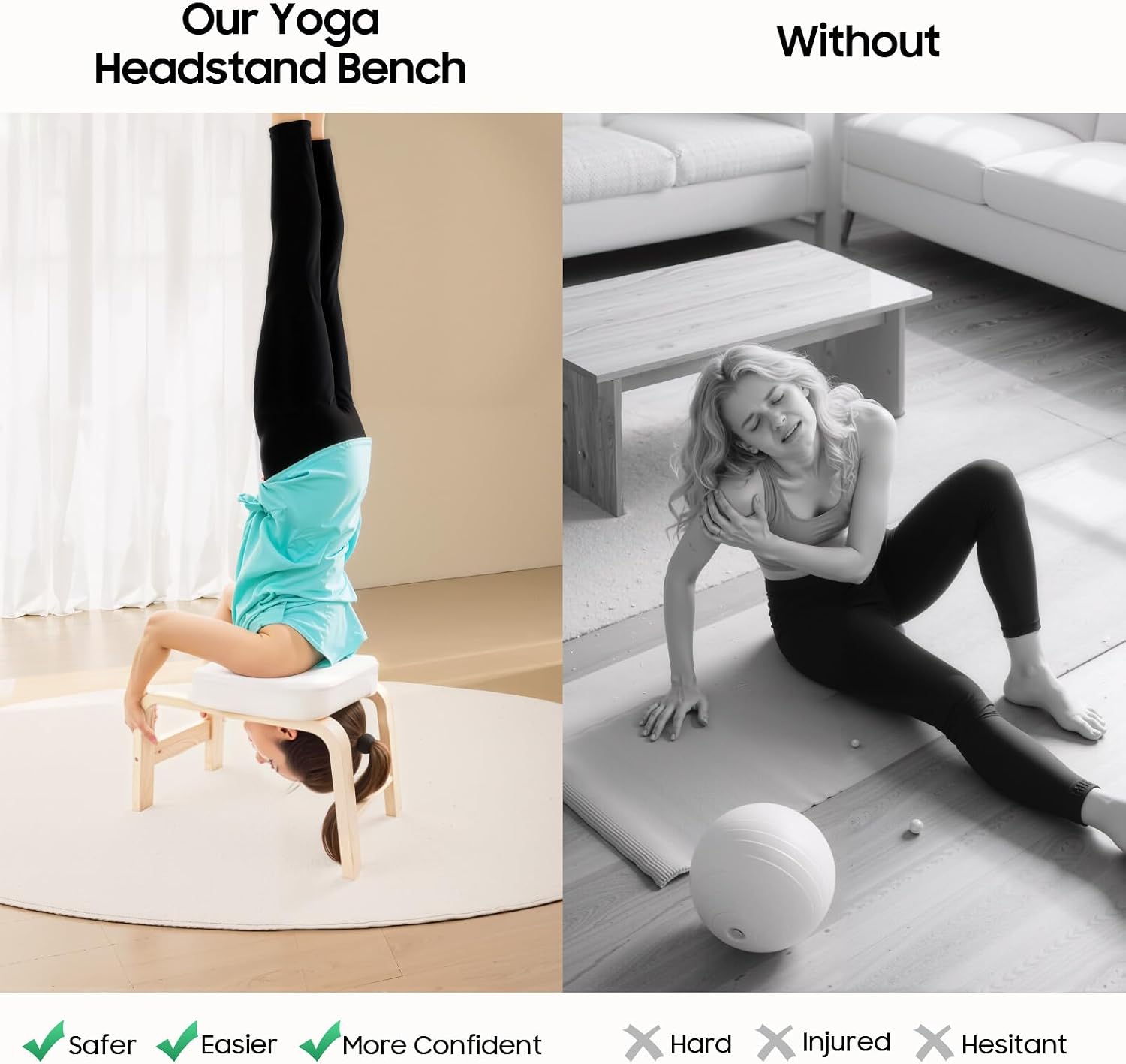 Yoga Headstand Bench Exercise Inversion Stool Workbench Upside Down Chair