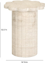 Tov Furniture Blossom Faux Travertine Indoor/Outdoor Concrete Side Table