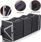 Homeve Car Trunk Organizer for SUV, 25Gal Large Capacity No-Sag Heavy Duty, Foldable Waterproof Anti-Slip Storage with 12 Pockets, Fit Sedan,Truck,Universal Car Accessories, Black, 3 Compart, Large