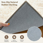8x10 Ft Non Slip Rug Pad, Dual Surface Felt and Rubber Gripper Backing, 1/4 inch Thick Carpet Liner for Hardwood Floors, Under Area Rug Protective Cushioned Pads, Keep Rugs Safe and in Place