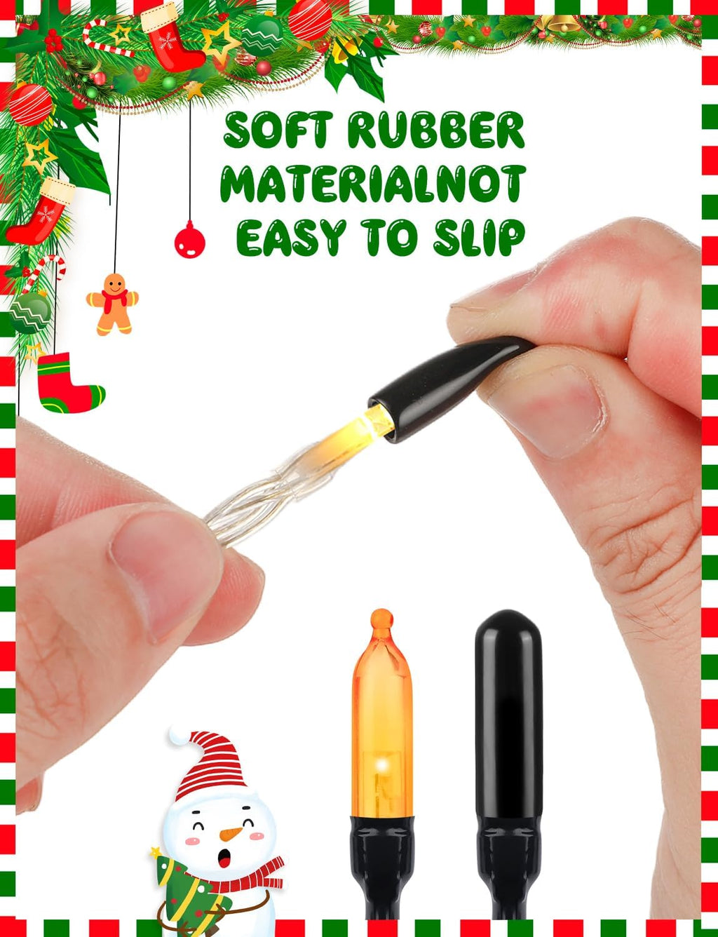 250Pcs Christmas Light Covers, No Glow Caps, Soft Rubber String Light Caps, Blackout Cap Covers to Hide The Extra Lights Not Needed for 5mm Diameter Glass LED String Lights
