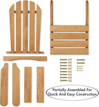 Casafield Children's Adirondack Chairs, Set of 2 Cedar Wood Outdoor Kid's Chairs for Patio, Deck, Lawn and Garden, Partially Pre-Assembled - Natural