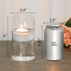 SUPMIND 6 Pack Glass Cylinder Vase for Table Centerpieces, 6 Inch Clear Glass Flower Vases Bulk Glass Hurricane Candle Holder Small Floral Vases for Table, Floating Candle Vase for Wedding Home Décor