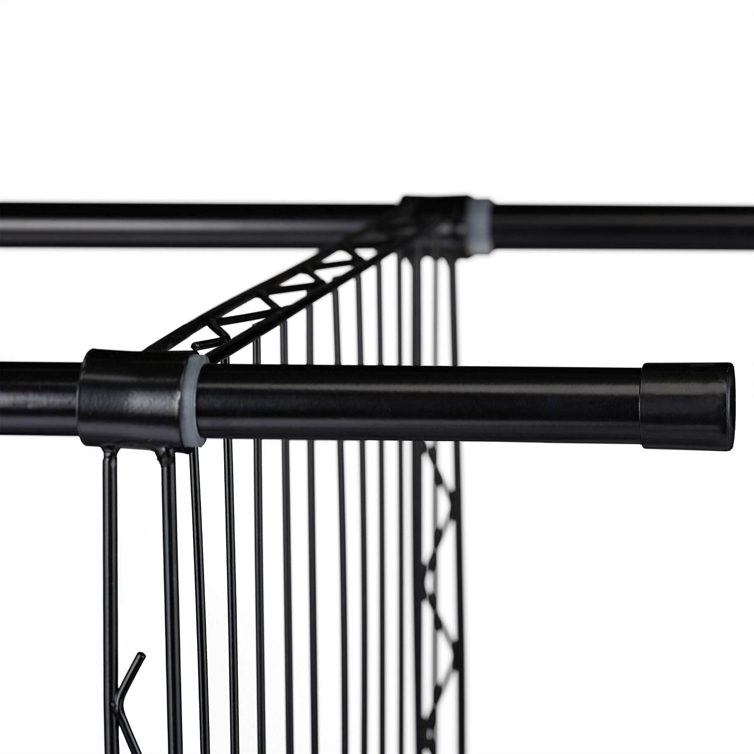 Relaxdays Open Clothes Rack, Black, 180 x 120 x 45 cm