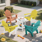 FUNBERRY Kids Outdoor Chair, CPC Certified HDPE Kids Adirondack Chairs, All Weather Easy Installation Toddler Outdoor Chair with Ergonomic Design for Patio, Garden, Picnic, Backyard, Beach
