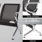 Kinsuite Reception Chairs Set of 2- Waiting Room Reception Chair 2-Seat Heavy Duty Chair Office Guest Chairs & Reception Chairs for Office Bank Hospital School, Black
