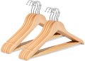 Wooden Hangers 20 Pack – Heavy Duty Wood Coat Hangers with Non-Slip Pant Bar & 360° Swivel Hook, Smooth Finish Clothes Hangers for Closet, Shirts, Suits, Jackets, Dresses & Pants – Natural Wood