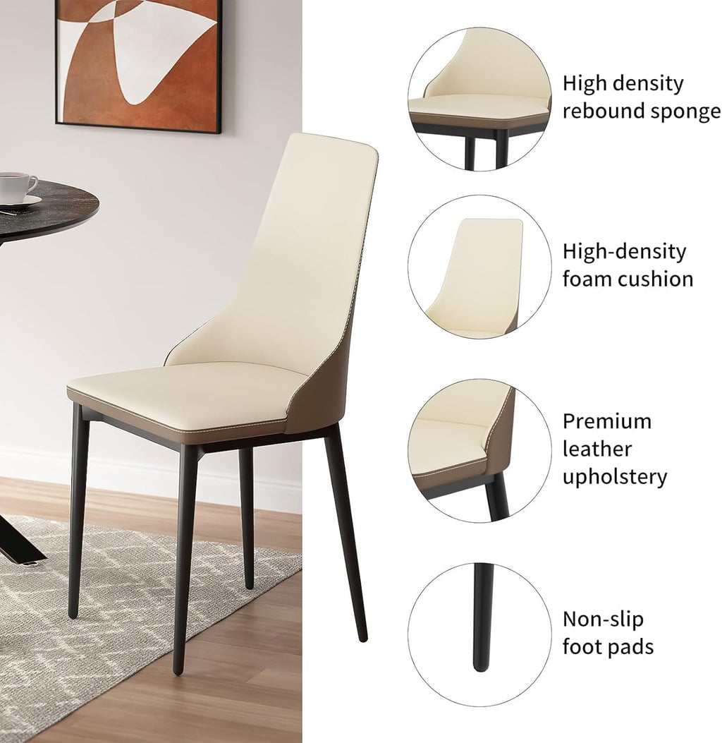 VFK 47" Round Kitchen Table Set with Storage Base & Metal Legs, 5-Piece Wooden Dining Set for 4 to 6 People, Includes 4 Upholstered Chairs for Dining Room, Living Room or Kitchen