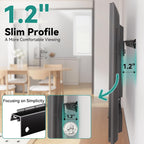 Auoace No Drill Drywall TV Wall Mount for 22 to 55 inch Small TV, up to 100 LBS, 1.1" Low Profile, No Stud Design, Easy Install with All Hardware, TVs Bracket for Most 32" 40" 43" 50" 52" 55" Screen