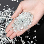 Patelai Crushed Glass for Crafts Glitter Resin Art Broken Decorative Crushed Mirror Vase Filler Crush Glass Pieces for Vase Pool Bar Fish Tank Garden Decoration(2 Pound,White)