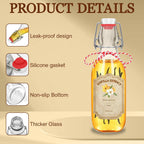 10 Pack Swing Top Glass Vanilla Extract Bottles 8 oz with Lids, Vanilla Extract Labels and Funnel, Glass Boston Bottles for Syrup Gift, Flip Top Jars