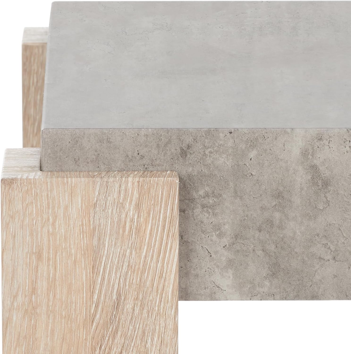 SAFAVIEH Home Collection Coromio Light Grey/Natural End Table for Living Room, Bedroom, Home Office, Foyer