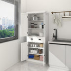 Modern Kitchen Pantry Storage Cabinet, 4 Doors and 2 Adjustable Shelves, for Dining Living Room,for Kitchen Home