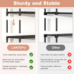 LANTEFUL 10 Tiers Tall Shoe Rack 20-25 Pairs Boots Organizer Storage Sturdy Narrow Shoe Shelf for Entryway, Closets with Hooks, Black