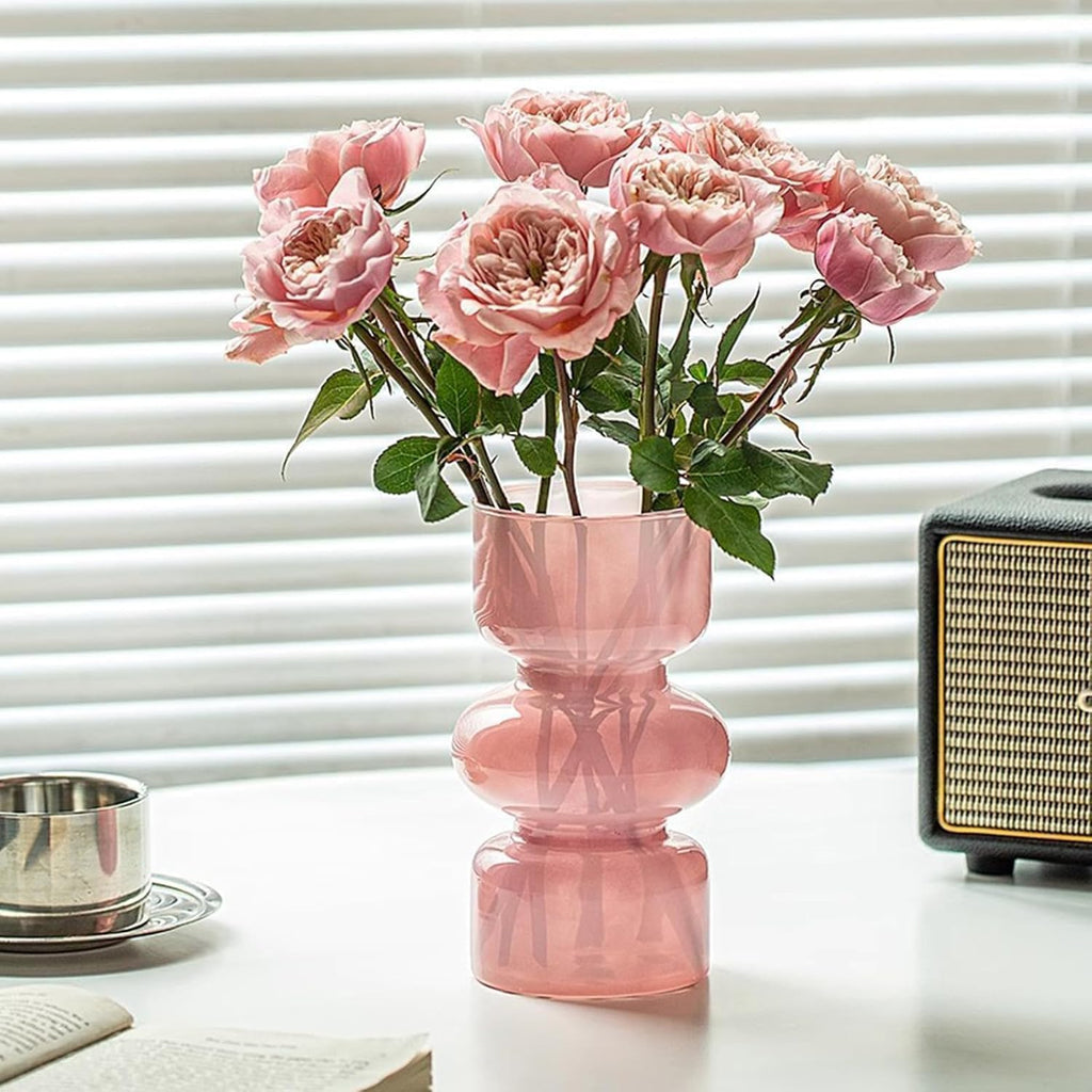 7 inch Flower Vases for Centerpiece Table Living Room Home Indoor Desk Decor,Glass Flower Plant Vase for Wedding Housewarming