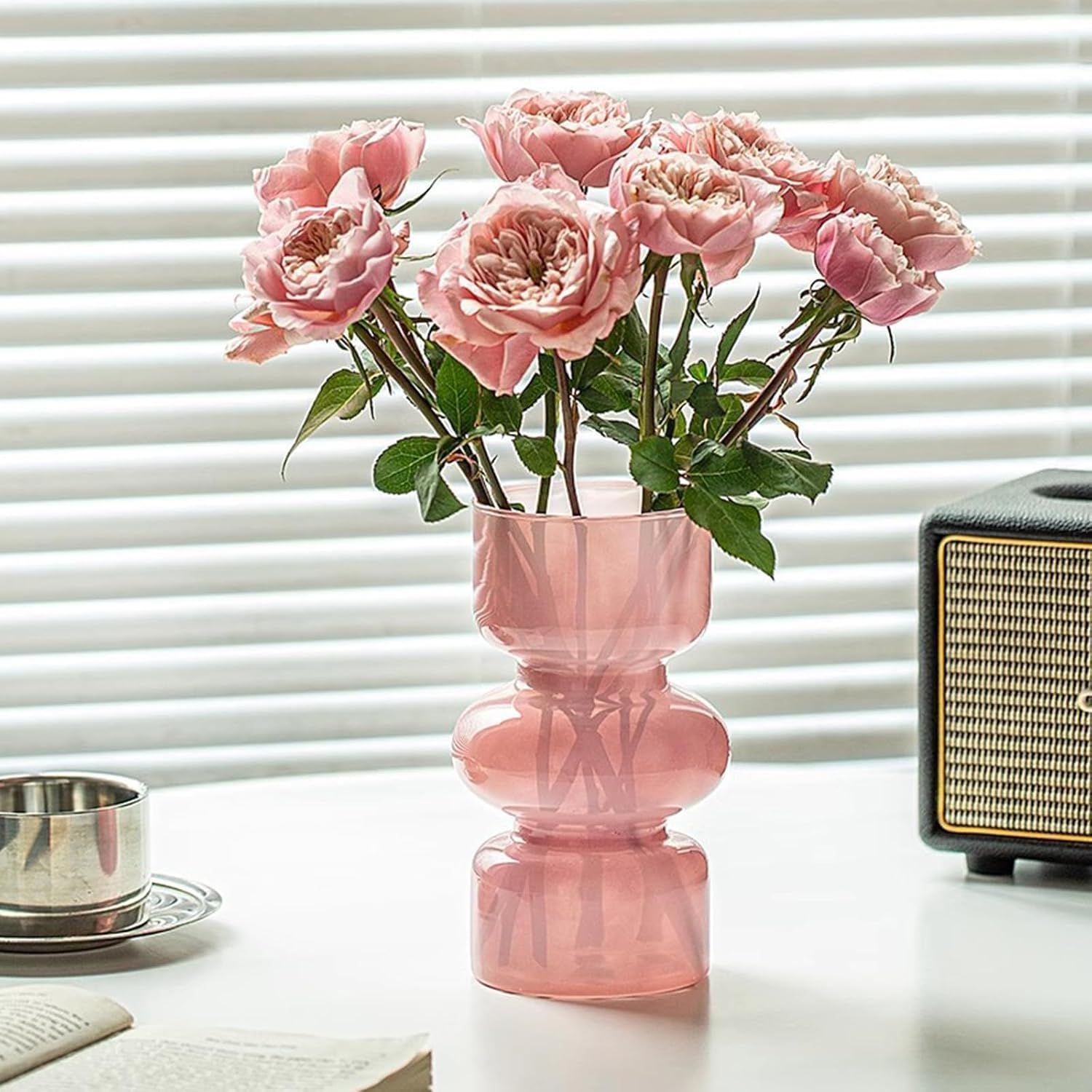 7 inch Flower Vases for Centerpiece Table Living Room Home Indoor Desk Decor,Glass Flower Plant Vase for Wedding Housewarming