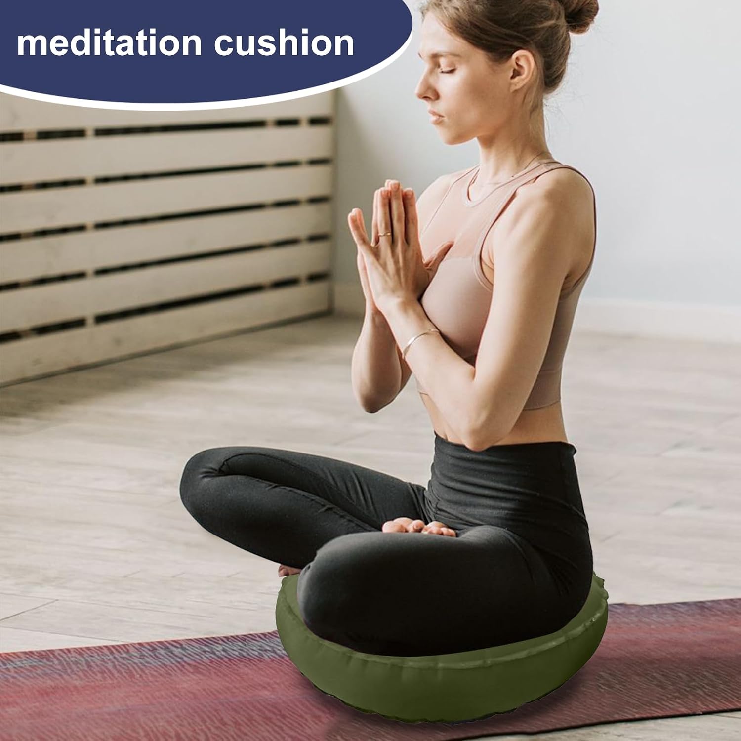 Inflatable Meditation Cushion Comfortable Floor Pillow Non-Slip Yoga Bolster Floor Cushion Seating