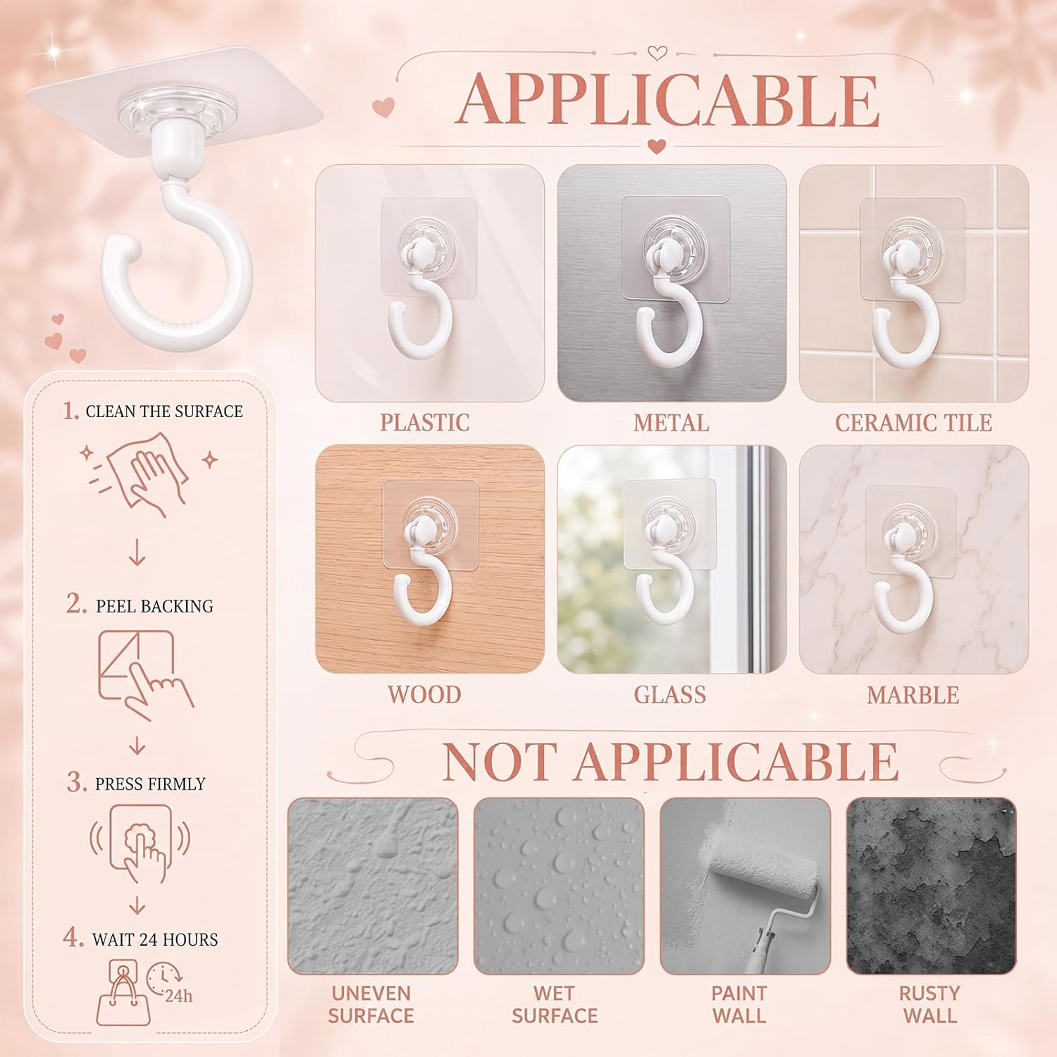 8 Panels Lace Bed Canopy Curtains with 10 Ceiling Hooks 40 x 84 and 30 x 84 Inch Curtains for Queen Size Bed Dorm Bedroom No Drill Romantic White Lace Canopy Tie Top DIY Setup