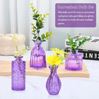 Glass Bud Vase Set of 15,Small Glass Vases for Flowers,Vintage Bulk Purple Mini Glass Vases for Centerpieces,Rustic Wedding,Decoration,Floral Arrangement