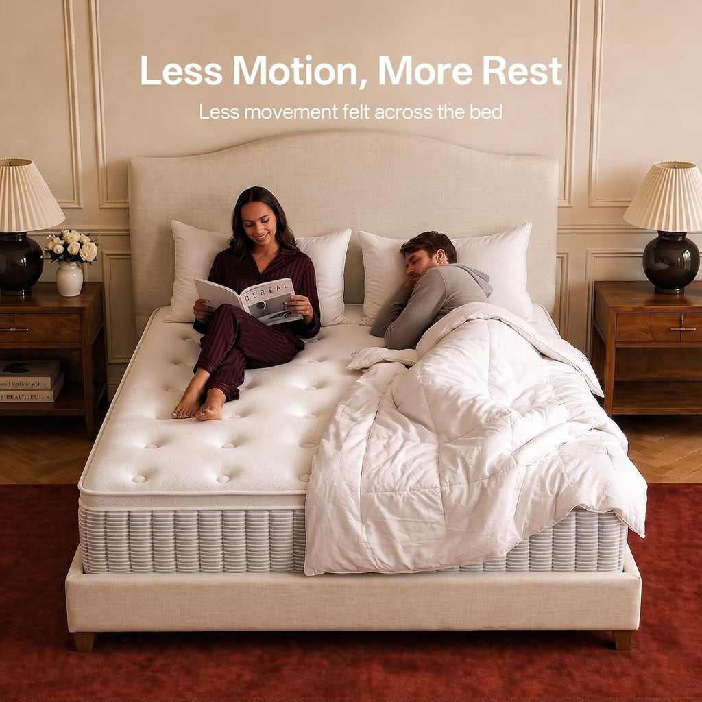 COMFBOX Queen Mattress, 14 Inch Springs Matress, Bed in a Box, Soft and Breathable, Pressure Relief & Motion Isolation, Medium Firm Feel (Queen, 14, 14, Inches)