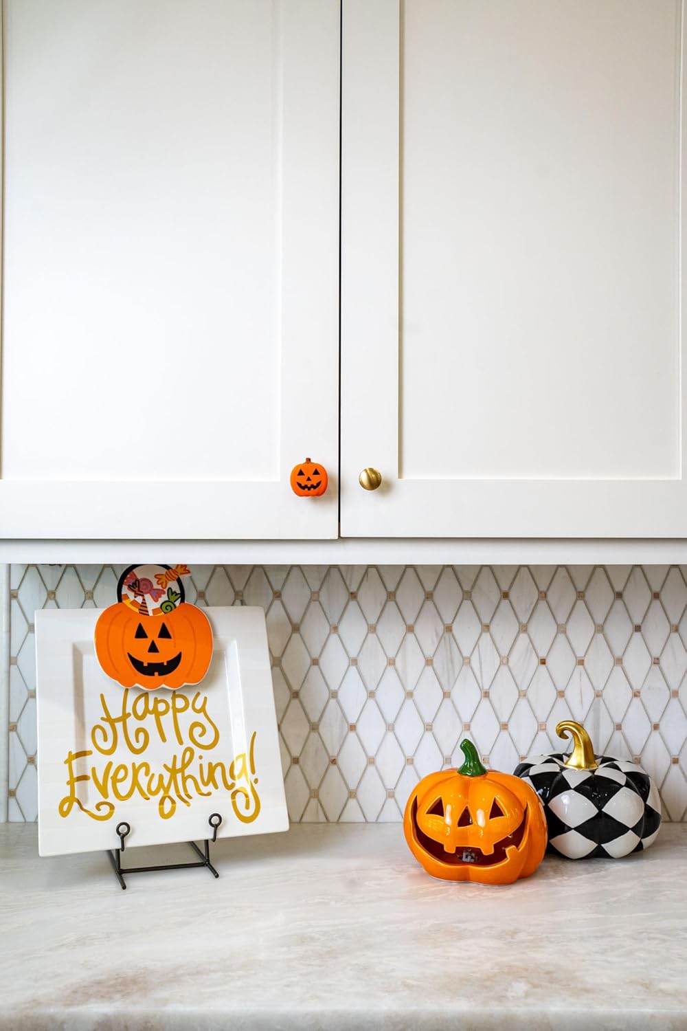 Knobēz: Decorative Knob Covers - Jack o Lantern - 12pk - Stretch Over Hardware Decorations, Cozy Seasonal Autumn Colors, Kitchen-Bathroom-Dressers-Home