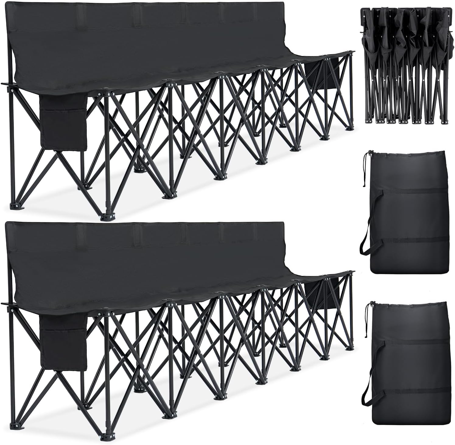 NAIZEA Foldable Sideline Bench,Portable Soccer Bench, Folding Team Chair for Soccer, Baseball, Camping, Outdoor Events