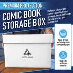 Invested Alliance Bundle Set Premium Short Comic Book Storage Box Organizer with Lid | Thick Cardboard Comic Storage Box For Collectibles Fits 150-175 Current/Silver Age, Heavy Duty & Stackable.