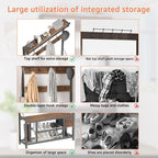 39" Hall Tree with Storage Coat Rack freestanding Entryway Furniture Bench, 5 in 1 Design Front Door Shoe Rack and Wall Rack Hooks, and 4 Drawers (Rustic Brown)