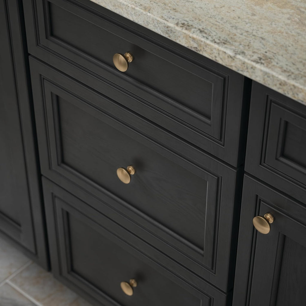 Franklin Brass - Fulton Champagne Bronze Round Cabinet Knobs 1-3/16" Easy Install, Durable Hardware for Drawers, Dresser, Kitchen Cabinet Doors, and Furniture 10 Count (Pack of 6)