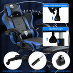 RGB Gaming Chair with Footrest, Computer Gaming Chair with LED Lights for Adults, Reclining Gamer Chair with Adjustable Headrest, Lumbar Support and Linkage Armrests for Home, Office, Gaming Room