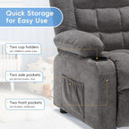 BOSMILLER Kids Recliner Chair， Push Back Toddler Recliner with Cup Holders & Side Pockets， Adjustable Footrest & Headrest Kids Sofa for Boys Girls 3+ Age Group