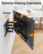 ELIVED Heavy Duty TV Mount for Most 50-110 inch tvs, Holds up to 250 lbs, Full Motion TV Wall Mount Swivel and Tilt, Slim Wall Mount Bracket Max VESA 800x600mm, Fits 12"/16"/18"/24" Studs