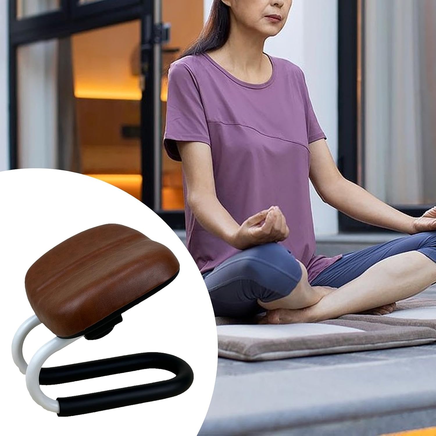 Meditation Bench Portable Floor Sitting Mindful Prayer Bench Adjustable with