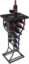 Sorbus Wine Rack Console for Home Bar - Mini Wine Stand with Faux Black Marble Table Top - Durable Metal Freestanding Wine Storage Cabinet Shelf - Wine Racks Free Standing Floor Holds 11 Wine Bottles