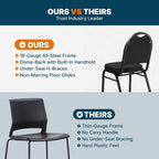 OEF Furnishings OEF9260-BT/2 Commercial-Grade Dome Back Banquet Stack Chair (Black Fabric, Black Powder-Coated Frame, 2-Pack)