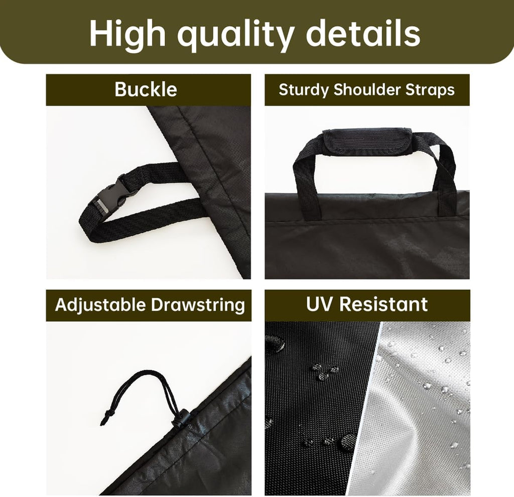 Folding Chair Cover,Water Resistant Folding Chairs Storage Bag with Handles for Metal,Plastic and Wood 2 Pack