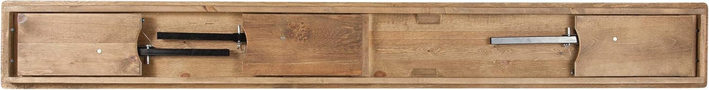 EMMA + OLIVER 8' x 12" Antique Rustic Solid Pine Folding Farm Bench with 3 Legs